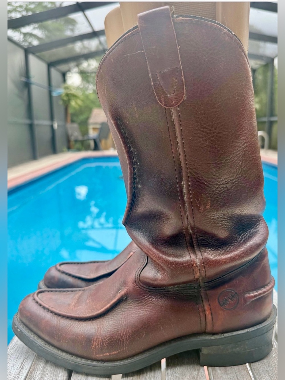 DOUBLE H WESTERN WORK BOOTS 1612 OIL RESISTANT MENS 9.5D